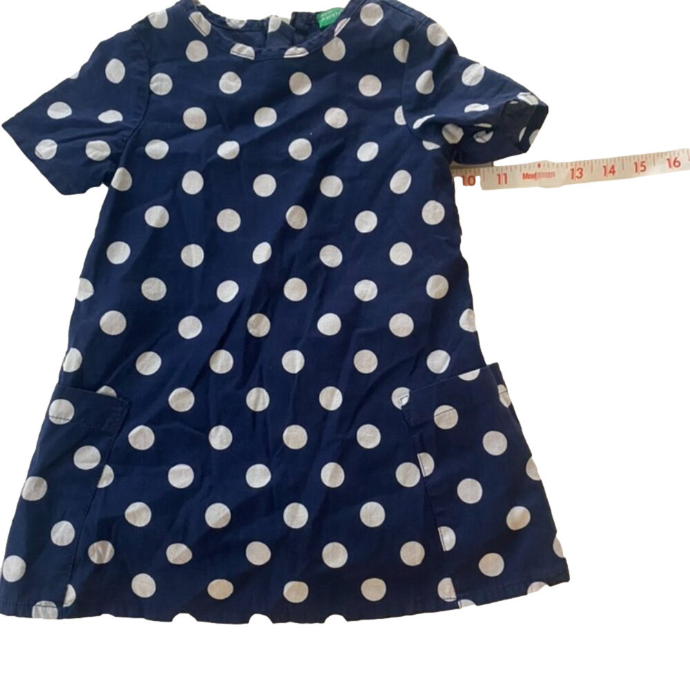 United Colors of BENETTON polka dot navy dress 1year old size- 100% cotton